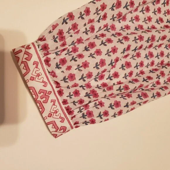 NWOT Haute Hippie Long Sleeve Dress Boho Lined Floral‎ Cotton Rayon Size Small - Picture 9 of 13